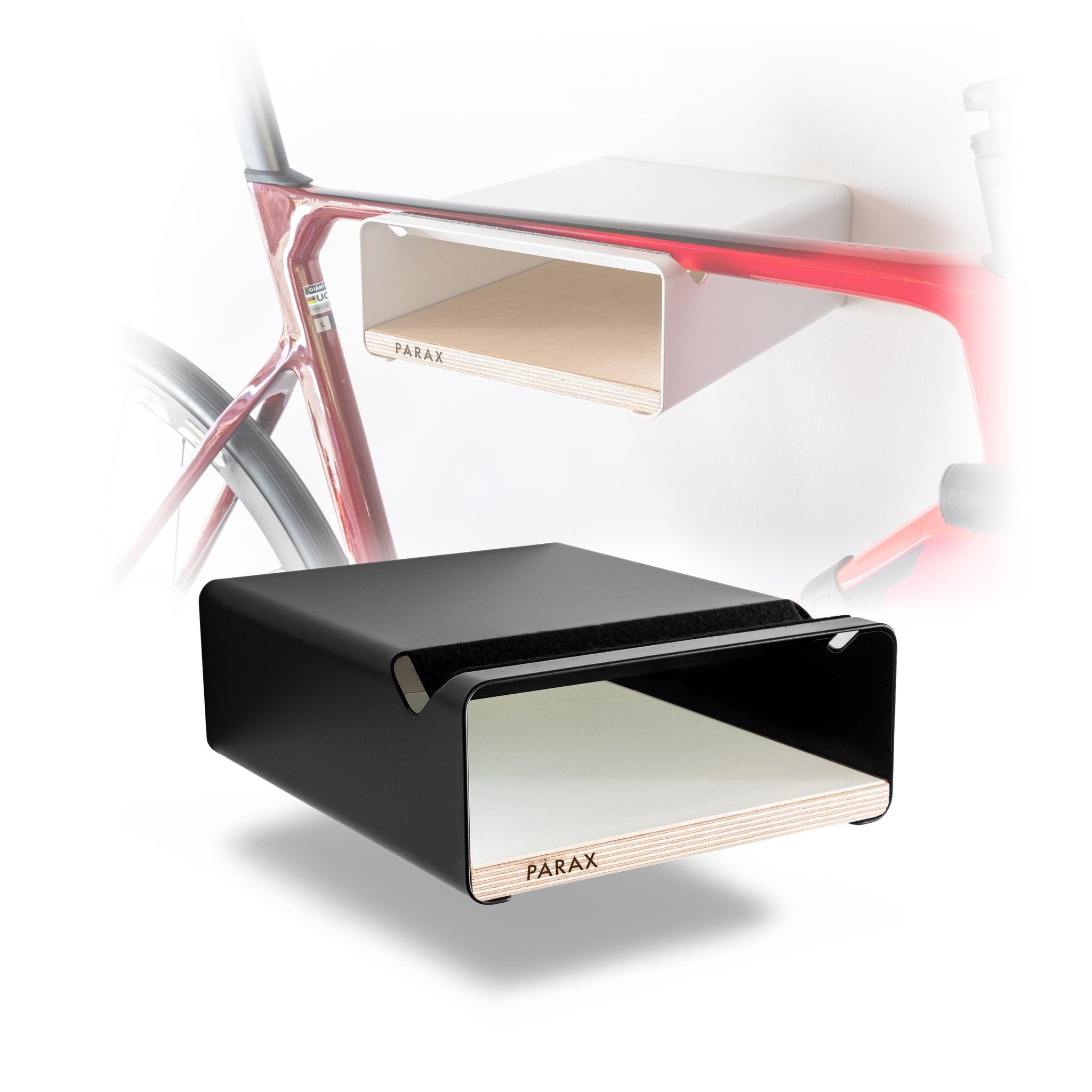 Bicycle wall mount with shelf | S Rack | parax – PARAX Bike Racks